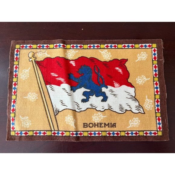 Vintage bohemia Flag Cigarette Tobacco Large Flannel Felt Blanket  c 1910 - Picture 1 of 9